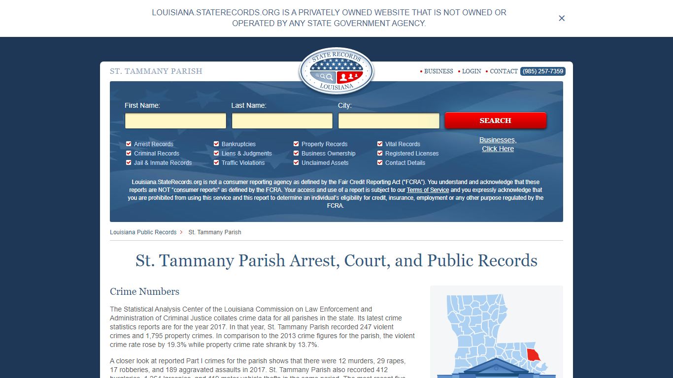 St. Tammany Parish Arrest, Court, and Public Records